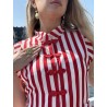 Blouse chic rayée rouge Marissa