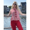 Blouse chic rayée rouge Marissa
