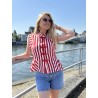 Blouse chic rayée rouge Marissa