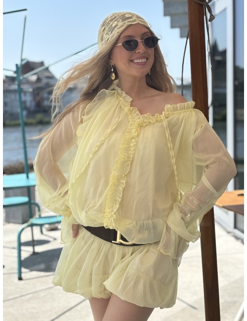Robe légère transparente jaune THELMA