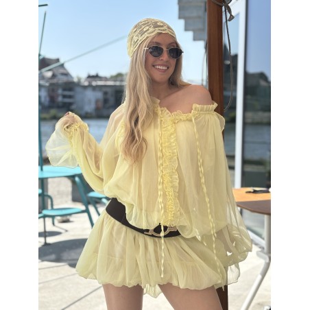 Robe légère transparente jaune THELMA
