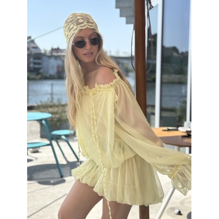 Robe légère transparente jaune THELMA