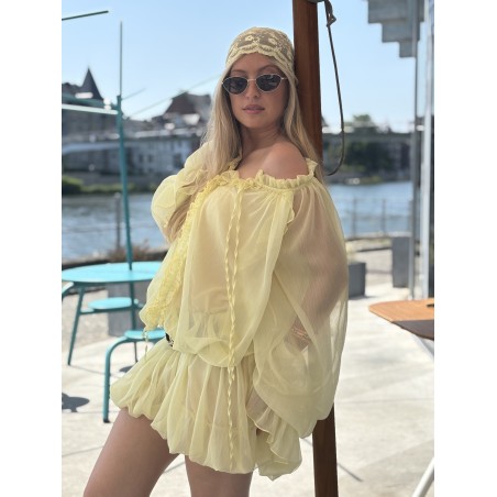 Robe légère transparente jaune THELMA