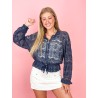 Bomber dentelle chic marine LUANA