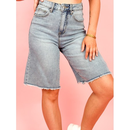 Short long denim jean LEONCE