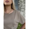 Robe longue à ceinture taupe SANABA