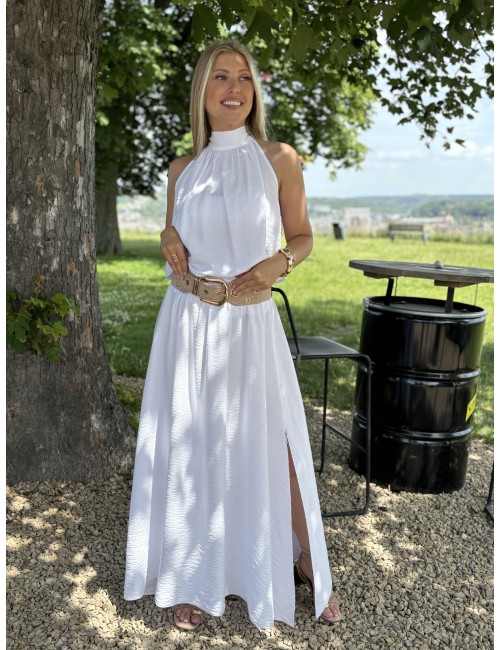 Jupe légère taille élastique blanche ANEMONE