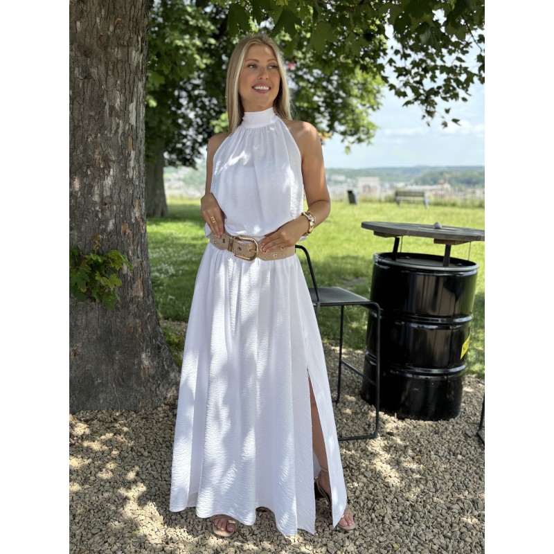 Jupe légère taille élastique blanche ANEMONE