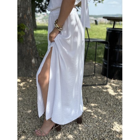 Jupe légère taille élastique blanche ANEMONE