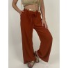 Pantalon fluide et large brique Zoe