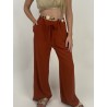 Pantalon fluide et large brique Zoe