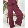 Pantalon fluide et large bordeaux Zoe