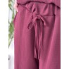 Pantalon fluide et large bordeaux Zoe