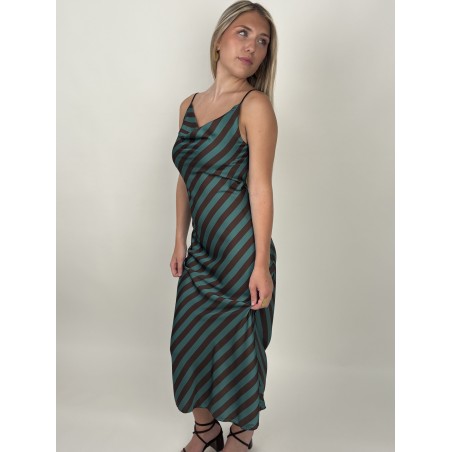 Robe lignée à décolleté ottanio CASSANDRA
