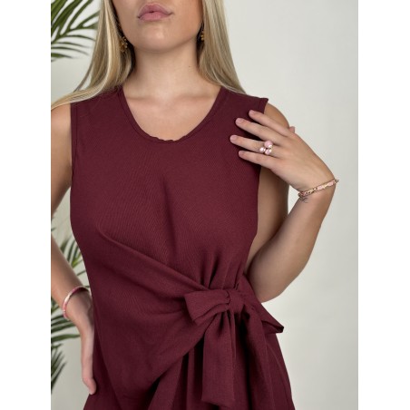 Robe portefeuille à décolleté bordeaux POLLY