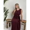 Robe portefeuille à décolleté bordeaux POLLY