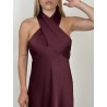 Robe fluide décolleté croisé bordeaux AMANDINE