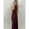 Robe fluide décolleté croisé bordeaux AMANDINE