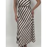 Jupe longue imprimée lignée beige NADEGE
