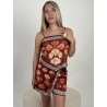 Ensemble short imprimé bohème brique VANESSA