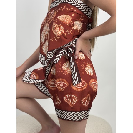 Ensemble short imprimé bohème brique VANESSA