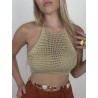 Top effet crochet doré LEA