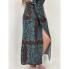 Jupe longue bohème à motifs turquoises DARLENE