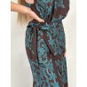Jupe longue bohème à motifs turquoises DARLENE