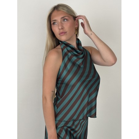 Blouse rayée décolleté drapé ottanio DALIA
