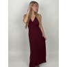 Robe longue décolleté bordeaux LILY