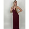 Robe longue décolleté bordeaux LILY