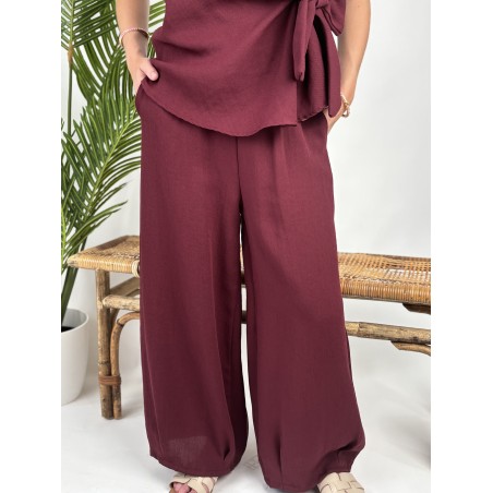 Ensemble long bohème à noeud bordeaux CHARLOTTE