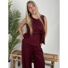 Ensemble long bohème à noeud bordeaux CHARLOTTE