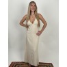 Robe longue décolleté beige LILY