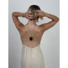 Robe longue décolleté beige LILY