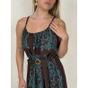 Robe longue légère bohème à motifs turquoises MILA