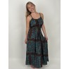 Robe longue légère bohème à motifs turquoises MILA