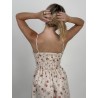 Robe courte à motifs de fleurs beige MILENA