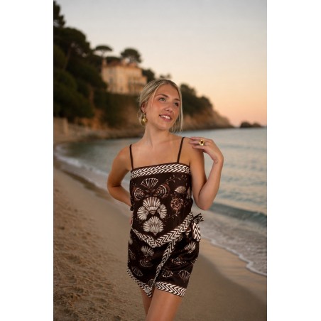 Ensemble short imprimé bohème choco VANESSA