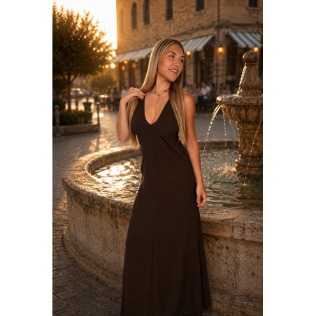 Robe longue décolleté choco LILY