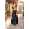 Robe longue légère bohème à motifs turquoises MILA