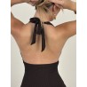 Robe courte décolletée choco Wenda