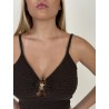 Top en maille décolleté choco Nina