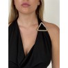 Top décolleté drapé chic noir Carla