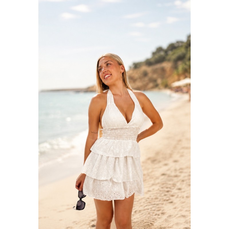 Robe courte décolletée blanche Roxane