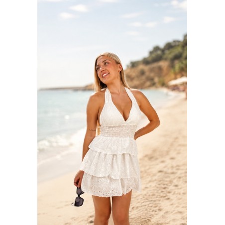 Robe courte décolletée blanche Roxane
