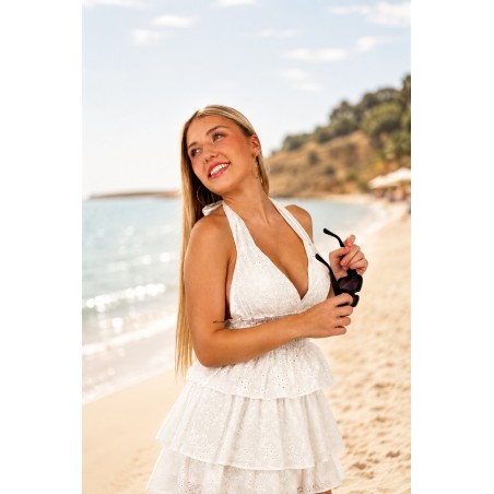 Robe courte décolletée blanche Roxane