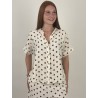 Chemise légère à pois choco beige STEPHANIE