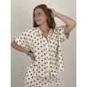 Chemise légère à pois choco beige STEPHANIE