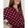 Chemise légère à pois blanc bordeaux STEPHANIE